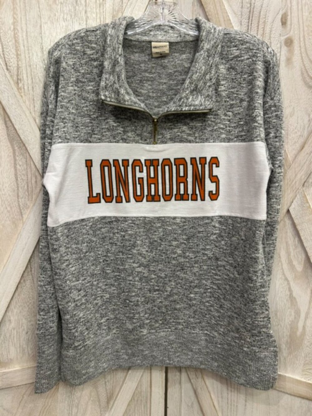 Texas Longhorns Women's Quarter Zip Pullover Sweatshirt Medium Gray NCAA